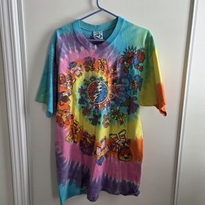 Liquid Blue Grateful Dead 1996 International Dancing Bears Spiral T-shirt